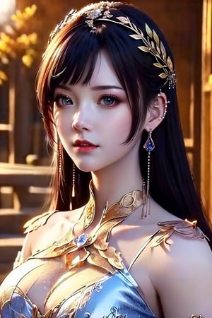 (best quality:1.4),(masterpiece:1.4),(photorealistic:1.4),(Realistic:1.2),(ultra high res, raw photo:1.4),(hdr, hyperdetailed:1.2),(8K:1.2),1girl, jewelry, solo, earrings, upper body, long hair, black hair, brown hair, dress, 