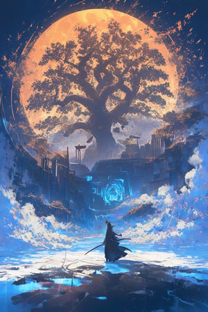 Official Art, Unity 8K Wallpaper, Extreme Detailed, Beautiful and Aesthetic, Masterpiece, Top Quality, perfect anatomy, a beautifully drawn (((ink illustration))) depicting, integrating elements of calligraphy, vintage, orange and blue accents, watercolor painting, concept art, (best illustration), (best shadow), Analog Color Theme, vivid colours, contrast, smooth, sharp focus, scenery,

A mysterious, obsidian-toned VR headset, glowing with an otherworldly light amidst a soft blur of shadows. The main subject is a futuristic device resembling an alien artifact. This description is for a high-quality photograph. Its sleek design is accentuated by intricate etchings that seem to twist and turn, drawing the viewer deeper into its enigmatic allure. The depths of the black surface seem to ripple with hidden power, hinting at technology far beyond our current understanding. This captivating image invites exploration and sparks the imagination with its dark, futuristic beauty..............,more detail XL,(Pencil_Sketch:1.2, messy lines,Ukiyo-e,ink,colorful,niji6,samurai,shogun,katana,tanto