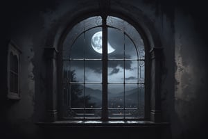 Dark Moody Atmosphere, {prompt}, dramatic, mysterious, dark moody atmosphere, masterpiece, beautiful and aesthetic, ultra detail, intricate, creating a picturesque view of window, night moon