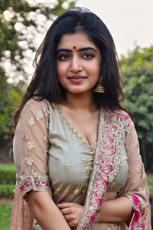 curvy thick Indian beautiful 30 years Indian wom, Best picture quality, high resolution, 8k, realistic, cuite fafe, babe face, cute face, sharp focus, focus on face, realistic, closeup, smooth skin beauful plain saree, perfect saree, indian saree , indain look, pale skin, outdoor,photo, sun light