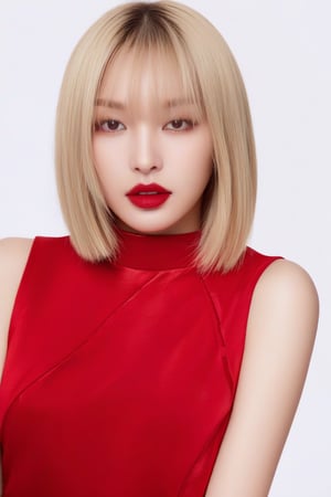 ((masterpiece, best quality, absurdities, (absurdresolution), high resolution, ultra detailed, high resolution, very fine 8KCG wallpapers)), shaded, crimson, wet lips, sensual face, realistic retinas, straight hair, Bob cut , blonde,Asian Best Face Ever