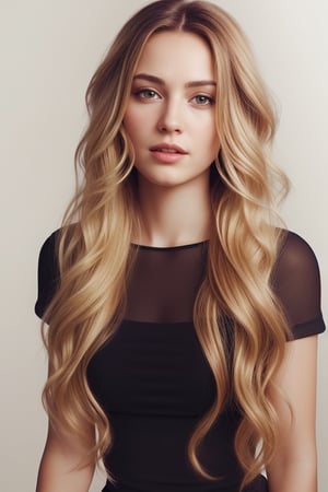 beautiful woman realistic beautiful photorealistic woman with long wavy blonde hair photorealistic,