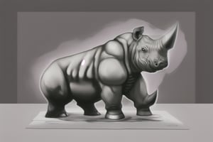 Can you draw a rhino? It should have clear lines and not be blurry. Let it be in a way that can be painted. For the coloring page.