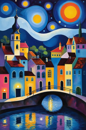 oil painting concept art, vibrant color, 

The starry night, Teppei Sasakura style, 

Create a whimsical and vibrant townscape with colorful, fantastical buildings, The color palette should include bright pinks, oranges, blues, and purples, with contrasting highlights and shadows to give depth, The brushwork should be smooth, with clean lines for the buildings and more fluid strokes for the sky and water reflections, The overall art style should evoke elements of surrealism mixed with folk art, Draw inspiration from artists like Marc Chagall for dreamlike scenes and Joan Miró for bold colors and shapes,

a image for a póster of psytrance festival, contains fractals, spiritual composition, the imagen evoke happiness and energy. the imagen contains organic textures and surreal composition. some parts of the image evoke a las trip,p1c4ss0
