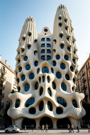 Casa Mila (Palazzo Mila):
This building is another of Gaudi's masterpieces in Barcelona, ​​and its appearance is like a fantasy castle. The building uses curves and shaped windows, and its unique appearance gives it a dreamlike feel.
The interior design of La Pedrera is equally stunning, full of Gaudi's unique style and creativity, including exquisite decoration and stunning structural design.