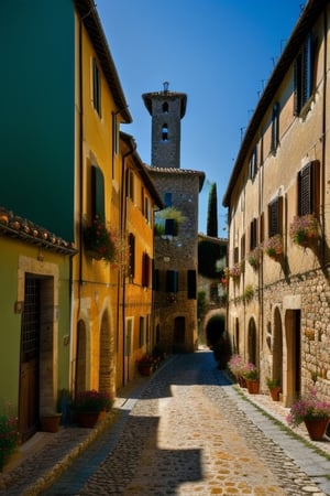 Natural scenery, Tuscany is also a paradise for art and history. Many Renaissance masters were born here, and countless works of art are scattered throughout the picturesque towns and villages. These small towns and villages are often built on hills. The stone houses and ancient castles tell historical stories, and the narrow streets and small squares are full of romance.