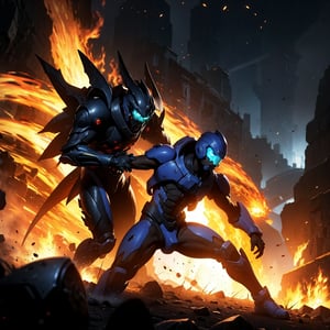 (best quality, 8K, ultra-detailed, masterpiece:1.4),
(cinematic, photorealistic, UHD, HDR, high resolution, vibrant colors).
(An epic 8K landscape in the style of \(Starcraft)\ by Blizzard Entertainment:1.5), (two distinct subjects, side view, attacking each other, in motion, choking, attacking, high-octane:1.5), (intense brawl, low angle, full body:1.5), epic battle, fight scene, action packed, piercing eyes, (dramatic:1.2), explosions, sparks on impact, static discharge, shallow depth of field, bokeh, (dramatic lighting, backlight:1.2), detailed face, detailed textures, (bloom:1.4), ray tracing.