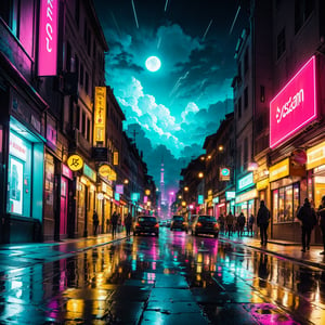 (Best quality, 8K, ultra-detailed, masterpiece:1.4),
(cinematic, cinematic composition, immersive, rule of third, cinematic_color_grading, hyper_photorealistic, UHD, HDR, high resolution, vibrant colors), (base theme color: mix of cyan, yellow, magenta, black, white:1.4), a stunning RAW photograph of a city street in Rome, The City of Domes, at night. ((dome)), night sky, clouds, thunder, lightning, reflections, city lights, street lights, traffic, pedestrians, colorful, mild fog, light, raytracing, highly detailed landscape