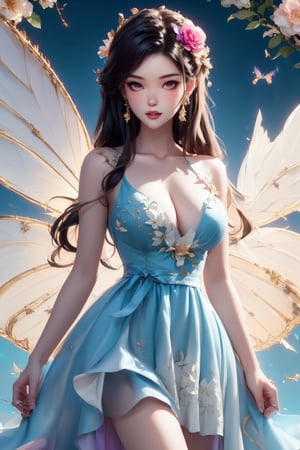 gorgeous female meilee,cute00d,wo_g0rg301,floral dress,wing