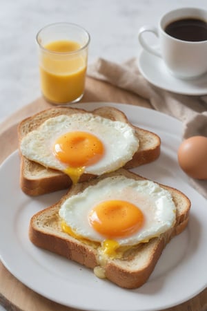 create a breakfast of perfect eggs toast with a 1 cup ofhot coffee