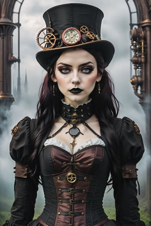 create me an steampunk gothic mix, 