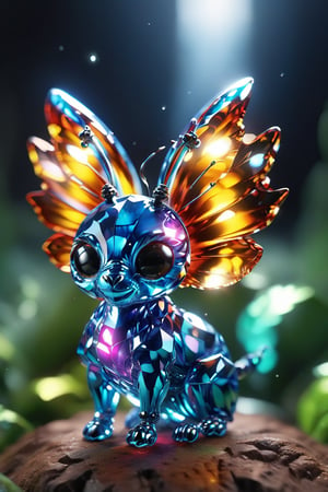 create a crazy litle alien bug, that is the cutest thing, Crystal style,glass shiny style,DonM1r0nF1l1ng5XL,zhibi