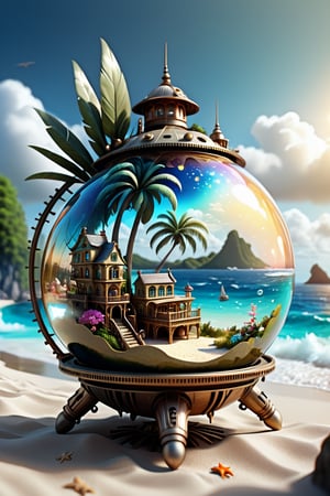 MAGICAL cute STORYBOOK tropical bay , shabby STYLE lovely terrace on the beach, view on the tropical bay , summer  Modifiers: highly detailed dof trending on cgsociety steampunk fantastic view ultra detailed 4K 3D whimsical Storybook beautifully lit etheral highly intricate stunning color depth disorderly outstanding cute illustration cuteaesthetic Boris Vallejo style shadow play The mood is Mysterious and Spellbinding, with a sense of otherworldliness  otherwordliness macro photography style LEONARDO DIFFUSION XL STYLE vintage-futuristic