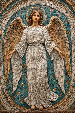 a mosaic of an angel