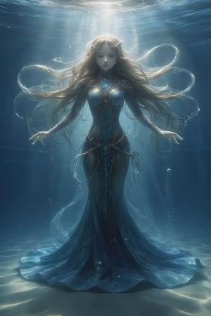 underwater sea spirit, protector of all under the sea, she wards off any threats,underwater,,Anime 