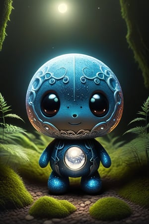 create a cute shiny glittery little person who lives on the forest floor and has little cute spider as his friend, litter,moonster,DonM1un4rN3wY34rXL,zhibi