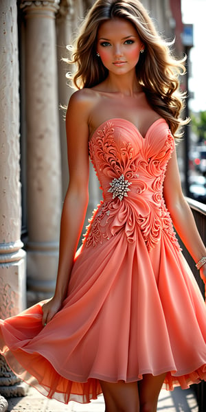 combine the below to create something lovely to look at,Coral dress