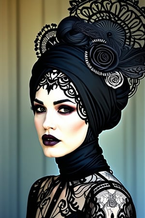 create me a stunning beautiful gothic/boho female, she is perfect in everyway