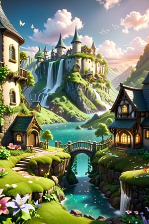create something epic,scenery,3d toon style,Fairy