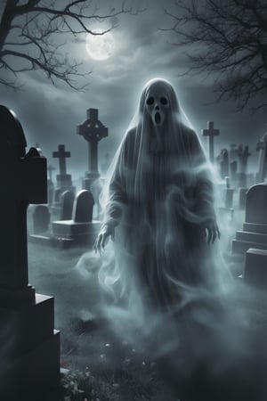 ((ghostly figures lurking in a cemetery)),ghost person,LegendDarkFantasy