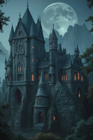 a unique combination of beauty, good, evil, gothic, oranteness with a castle background