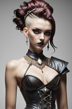 combine all of the below to make a beauty,necklace,hair ornament,asymmetrical hair,undercut,jewelry,corset