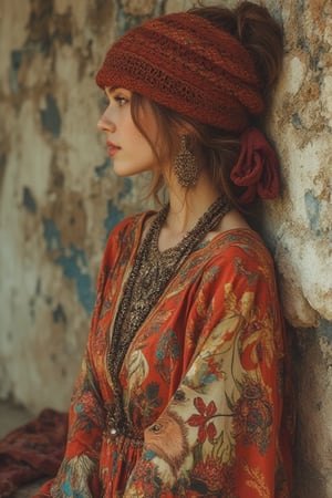 create me a beautiful female boho style

 