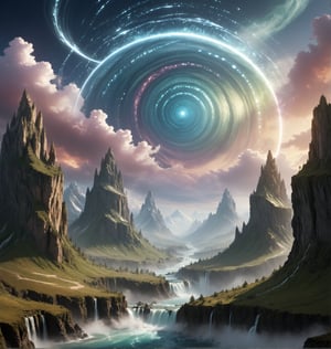 Create a high-definition, fantastical magical mystical landscape