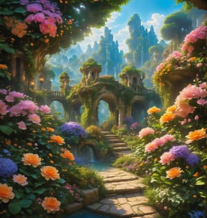 fantasy image, beautiful flowers and gardens