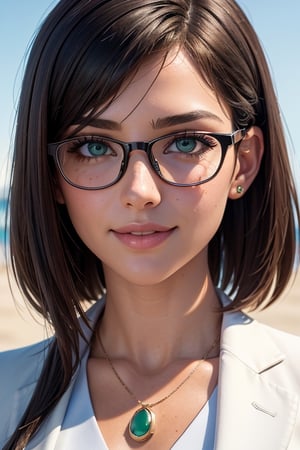 masterpiece, best quality, 3D rendering, 3DMM style, Close-up, sportrait, 3D, 1girll, smile, wear glasses, Solo, （Brunette long hair 3.2）, necklace, freckle, jewelry, Look at the camera realistically, full body, (White suit 1.2) With plain background and white, edges, looking away, short hair, parted lips, green eyes, necklace, make-up
BİLGİ white suit
