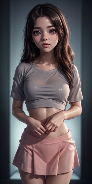 cute beautiful girl in bare feets, tight crop top, niples, tight mini skirt, kissing,(highres, highly detailed:1.3), highly detailed face, delicate eyes, perfect_eyes, two Heavy eyelids, shy and dynamic pose, cinematic lighting, vibrant colors, 
