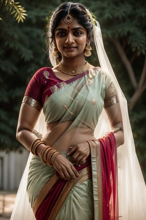 Real Indian Girl, telugu woman, saree, white skin,real face, at wedding,clear lighting,