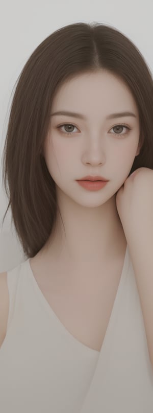 a beautiful girl 18 years, with silver short hair, messy hair, red lipstic, full lips, alluring, portrait by Charles Miano, pastel drawing, illustrative art, soft lighting, detailed, more Flowing rhythm, elegant, low contrast,Korean,Japanese,perfect light