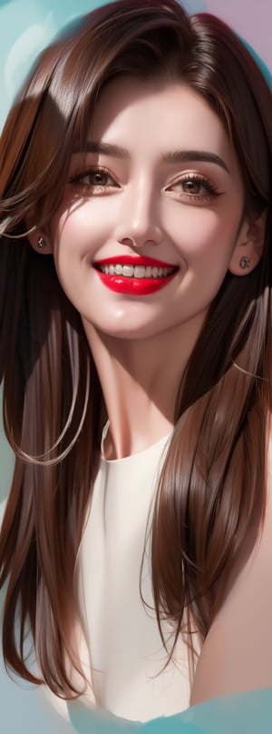 a beautiful girl 18 years, with silver short hair, messy hair, GRIN,red lipstic, full lips, alluring, portrait by Charles Miano, pastel drawing, illustrative art, soft lighting, detailed, more Flowing rhythm, elegant, low contrast ,idol,1girl