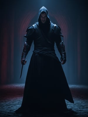  two panel side by side front view left side back view right side,

Create a realistic photo of a 30-year-old male futuristic priest and vampire hunter in a dark, atmospheric setting. He has an athletic build and is 5 foot 9 inches tall, with hands wrapped like a boxer’s, ready for combat. He wears monk-style robes with a hood, blending traditional and futuristic elements, including subtle armor plates for agile, ninja-like movement.

Use a portrait-style perspective as if captured with an 85mm lens at a wide aperture (f/1.4 - f/2.8) for a shallow depth of field, creating a dramatic background bokeh that draws focus to the subject. The lighting is soft but directional, coming from a single light source positioned at a 45-degree angle above, casting gentle shadows and enhancing his intense expression. Add subtle red or blue tones in the background lighting to evoke a gothic or mystical ambiance, with hints of vampire-themed architecture in the shadows. The overall scene should feel intense, mysterious, and cinematic, with high attention to detail and contrast.,nodf_sd3