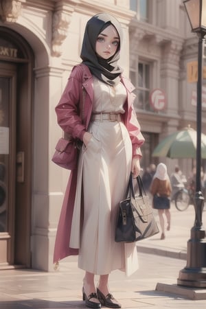 standing, wearing hijab