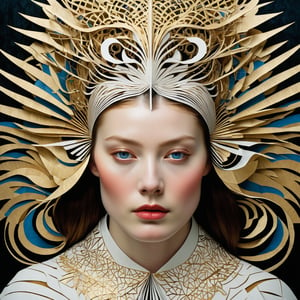 1 girl's face is Caucasian, photography in the style of detailed hyperrealism ,creature ,fantasy,James Christensen,bold lines,hyper detailed


(Kirigami representation, 3D, paper folding, paper cutting, Japanese, intricate, symmetrical, precision, clean lines : 1.3),
Ink Painting,1girl,God's Angle