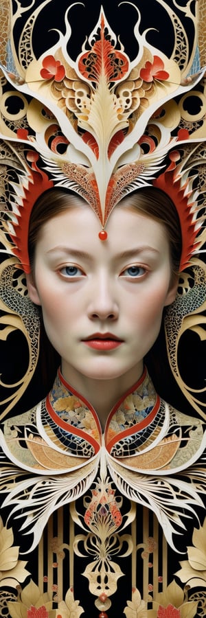 1 girl's face is Caucasian, photography in the style of detailed hyperrealism ,creature ,fantasy,James Christensen,bold lines,hyper detailed


(Kirigami representation, 3D, paper folding, paper cutting, Japanese, intricate, symmetrical, precision, clean lines : 1.3),
Ink Painting,1girl,God's Angle