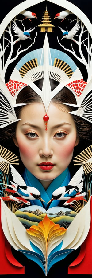 1 girl's face is Caucasian, photography in the style of detailed hyperrealism ,creature ,fantasy,James Christensen,bold lines,hyper detailed


(Kirigami representation, 3D, paper folding, paper cutting, Japanese, intricate, symmetrical, precision, clean lines : 1.3),
Ink Painting,1girl,God's Angle