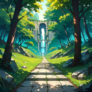 (ZPDXL2), score_9, score_8_up, score_7_up, score_6_up, (2d), (source_anime), source_cartoon, Cel Shading,
BREAK
landscape, forest, ruins, stone path, scenary,
BREAK
masterpiece, best quality, very aesthetic, absurdres, detailxl,