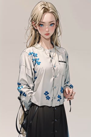 Ino Yamanaka, street fashion, street, fashion, accessories, jewelry, long blonde hair, blue eyes, masterpiece, best quality