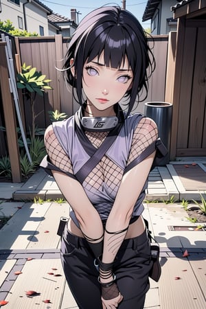 Hinata Hyuga, ninja, shinobi, fishnet, kunoichi, black hair, lavender eyes