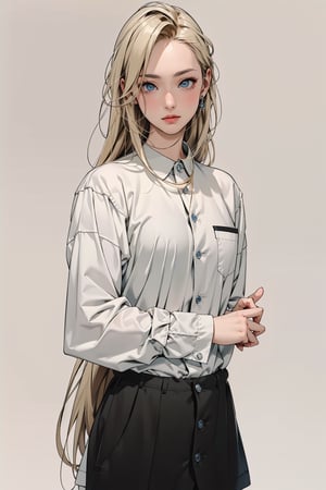 Ino Yamanaka, street fashion, street, fashion, accessories, jewelry, long blonde hair, blue eyes, masterpiece, best quality