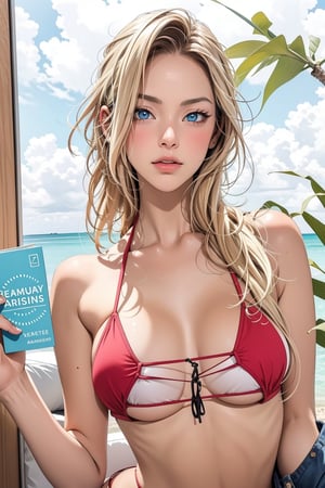 Ino Yamanaka, bikini, beach, summer, long blonde hair, blue eyes, masterpiece, best quality