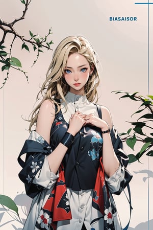 Ino Yamanaka, street fashion, street, fashion, accessories, jewelry, long blonde hair, blue eyes, masterpiece, best quality