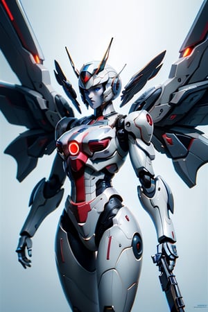BJ_Gundam, wings, solo, blue_eyes, weapon, wings, gun, no_humans, glowing, robot, mecha, clenched_hands, floating, science_fiction, mechanical_wings, v-fin,cinematic lighting,strong contrast,high level of detail,Best quality,masterpiece,White background,. Extremely high-resolution details,photographic,realism pushed to extreme,fine texture,incredibly lifelike,tranzp,singer
