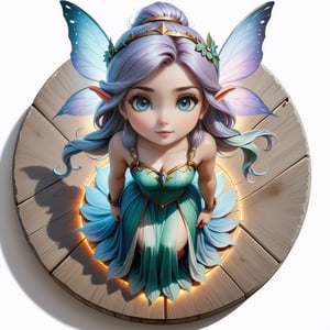 A female fairy portrait standing on a wooden board on a round stone pavement, close shot (CS), standing, looking straight, | (white background: 1.2), simple background | Medieval, pastel mute color, digital art, 8K resolution, ultra-quality, watercolor, fashionable at art stations, complex details, very detailed, Greg Rutkowski