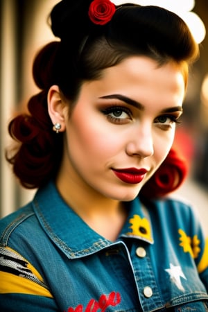 rockabilly girl close up portrait