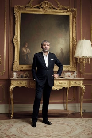 (masterpiece, profesional photo), man, Russo, Abramovich older,  in fine clothes,  