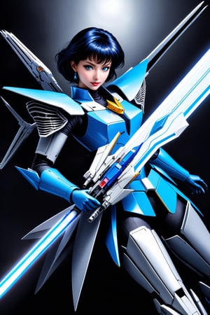 (Sailor Mercury:2) (as a Gundam:2.5), Fighting in  space with a beam saber (H.R. Giger's Art Style:3)